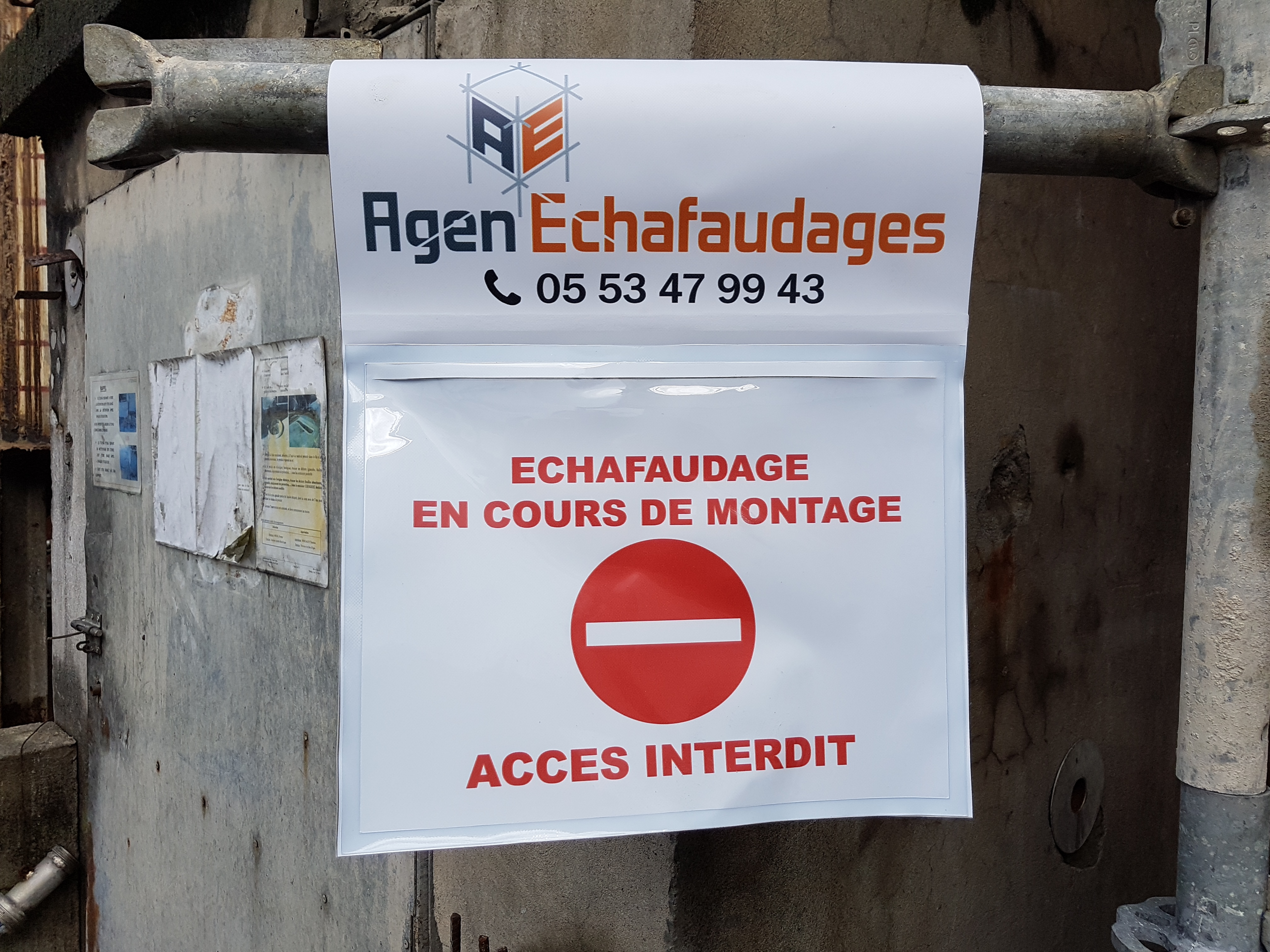 affichage avant montage echafaudage